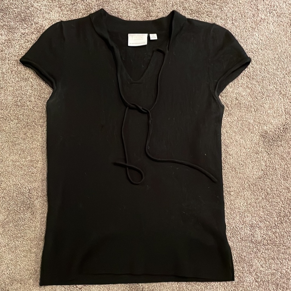 Merino wool black top sweater. Very soft, classical and elegant.